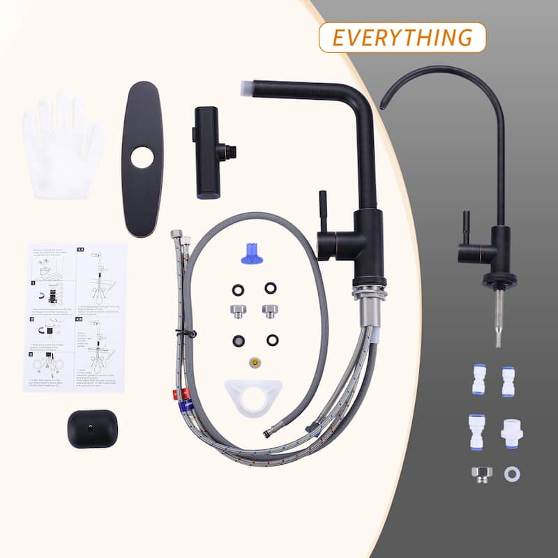 WOWOW Modern-Style Three-Function Pull-Down Kitchen Faucet with Filter Faucet