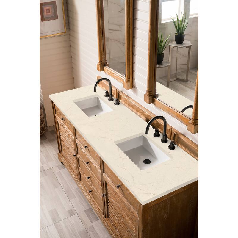 James Martin Vanities Savannah 72" Double Vanity, Driftwood