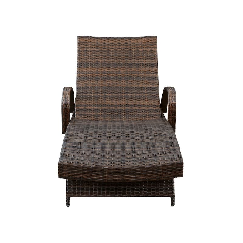 Kantana Brown Outdoor Chaise Lounge, Set of 2 - 24"W x 80"D x 16"H