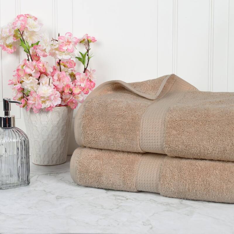 Blue Nile Mills Luxury 2-Piece Egyptian Cotton Bath Sheet Set, Thick Absorbent Oversized Bathroom Towels