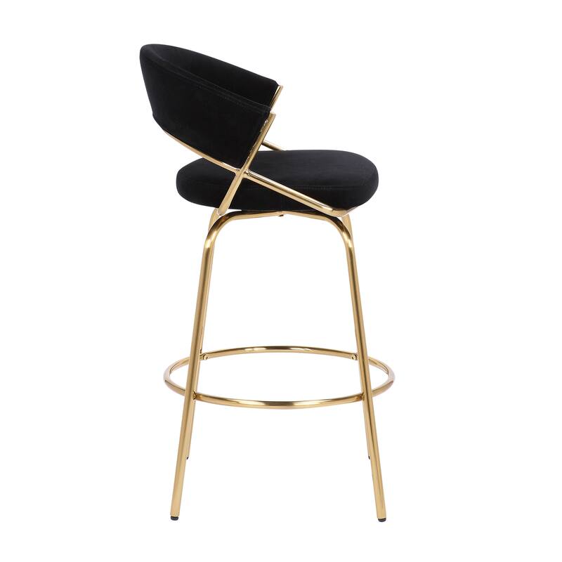 Silver Orchid Tatyana 26" Upholstered Counter Stool with Metal Legs (Set of 2)