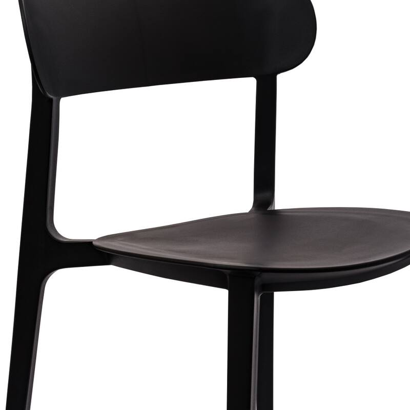 Commercial All-Weather Resin Stack Chair with Contoured Backrest-Set of 2 - 19"W x 19.5"D x 31"H