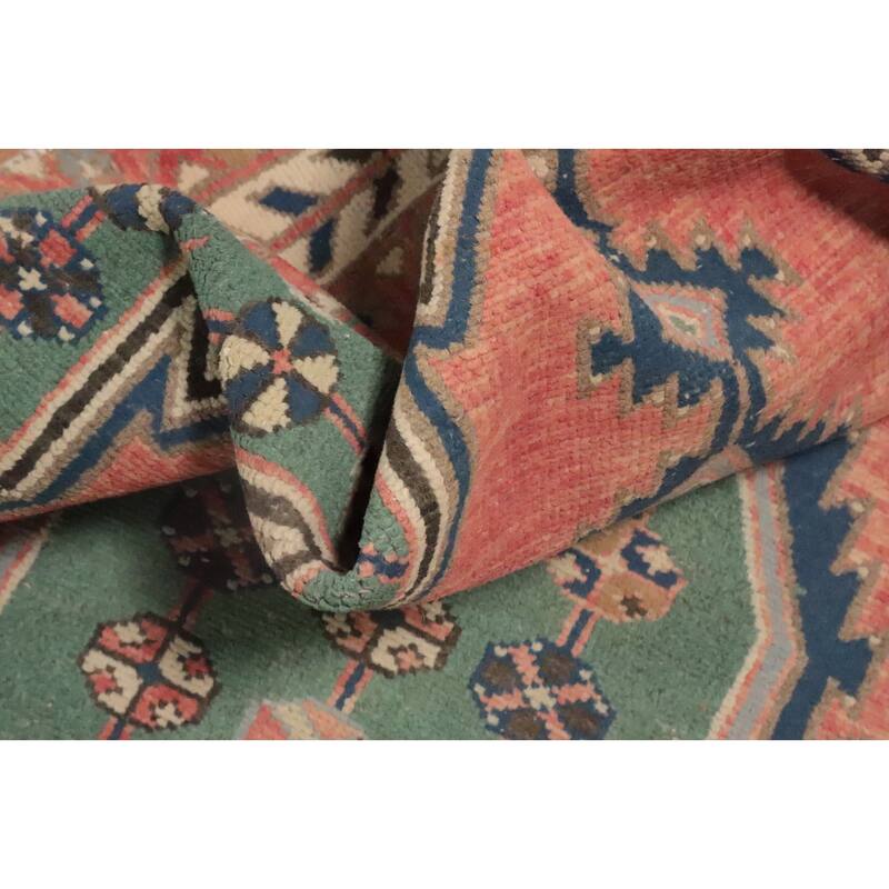 Hand Knotted Oriental 100% Wool Carpet Traditional Medallion Oranges & Rust Hamedan Area Rug - 6' 7'' X 3' 11''