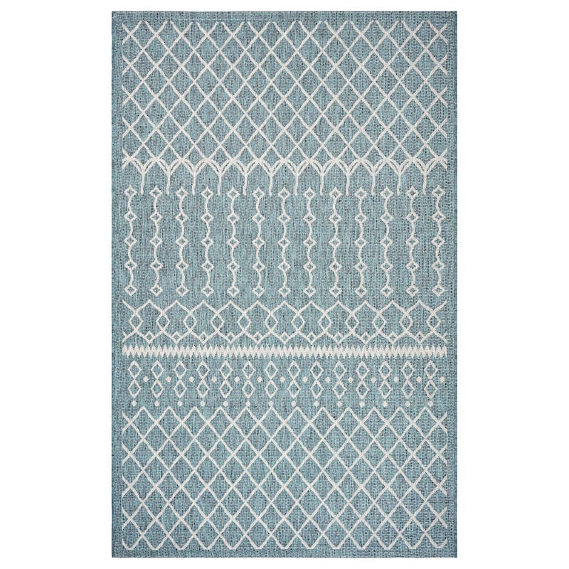 Sevita Blue/Gray Serene Array Indoor/Outdoor Rug - 7'9" x 9'9"