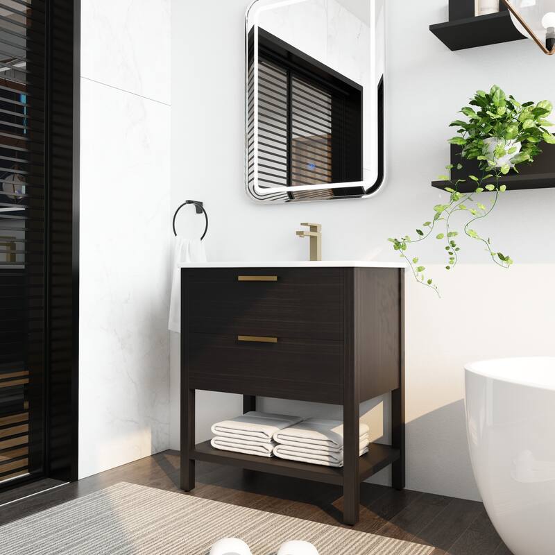 GDFStudio - Everett Modern Freestanding Bathroom Vanity with Dual Soft-Close Drawers