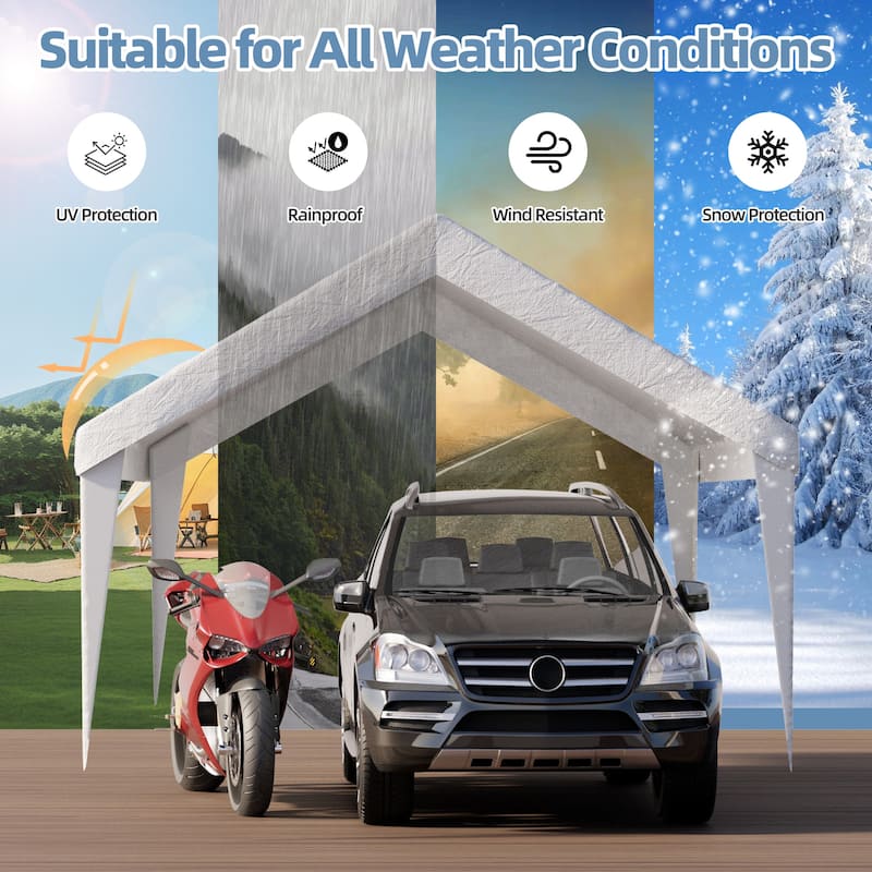 Heavy-Duty Carport Replacement Canopy, Rainproof & UV-Resistant, Canopy Only (Frame Not Included), Ideal for Cars