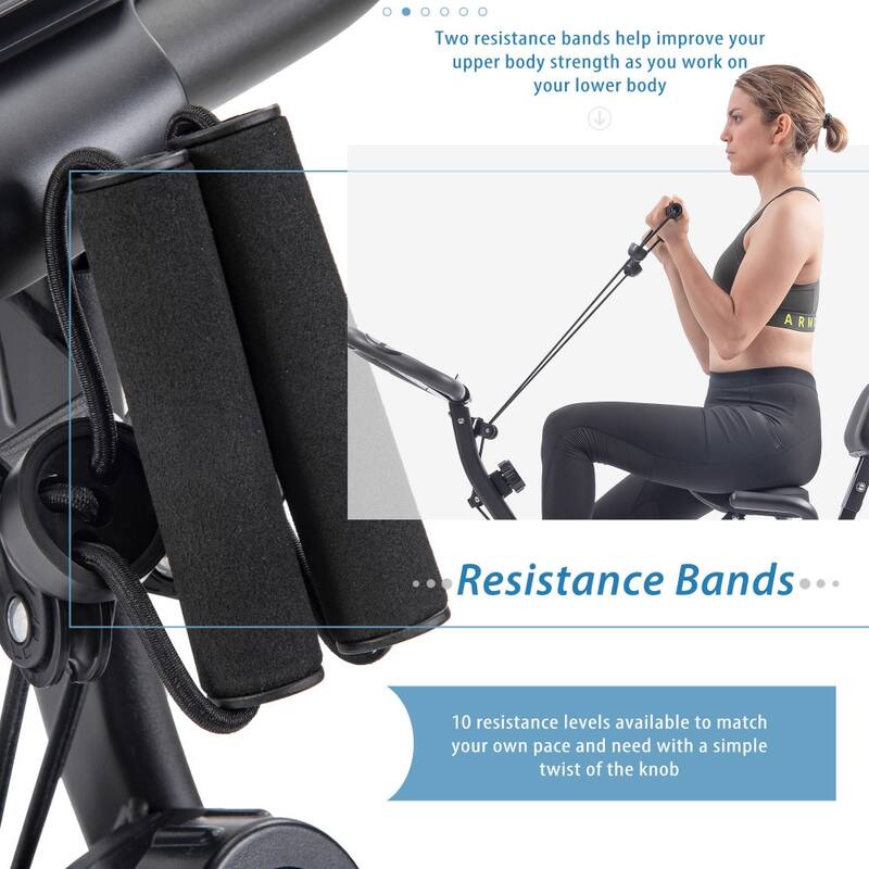 Upright Folding Exercise X-Bike with 16-Level Adjustable Resistance