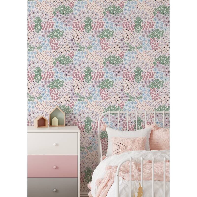 NuWallpaper Floral Bunch Multi Cool Peel & Stick Wallpaper