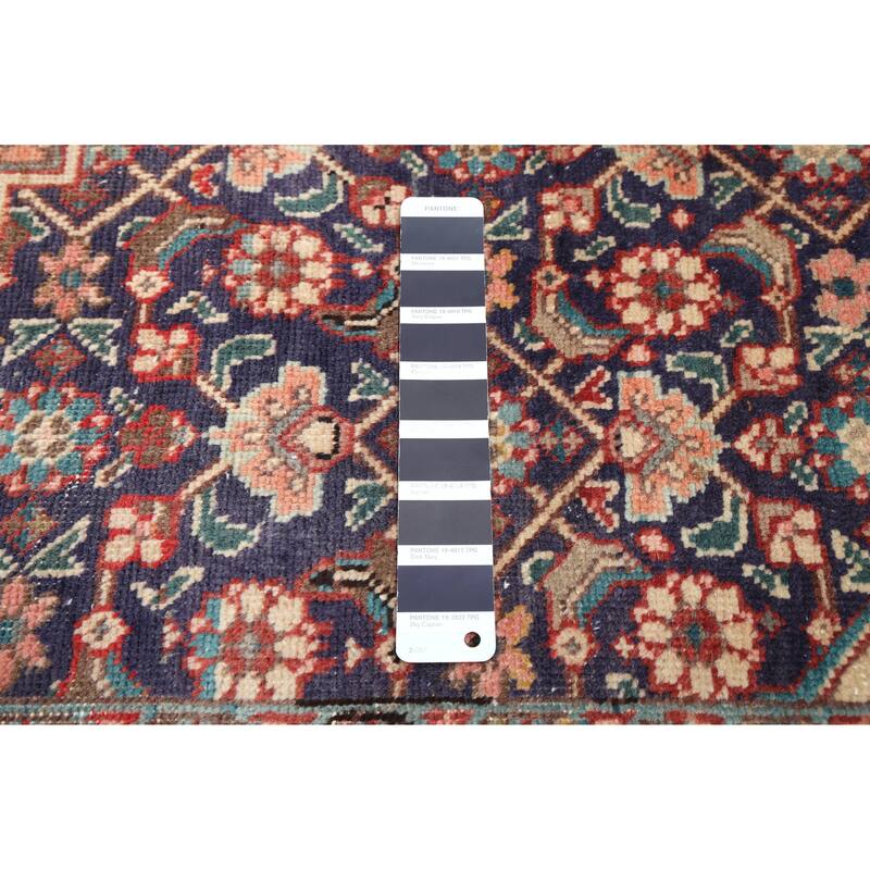 ECARPETGALLERY Hand-knotted Antalya Vintage Navy Wool Rug - 6'4 x 9'9