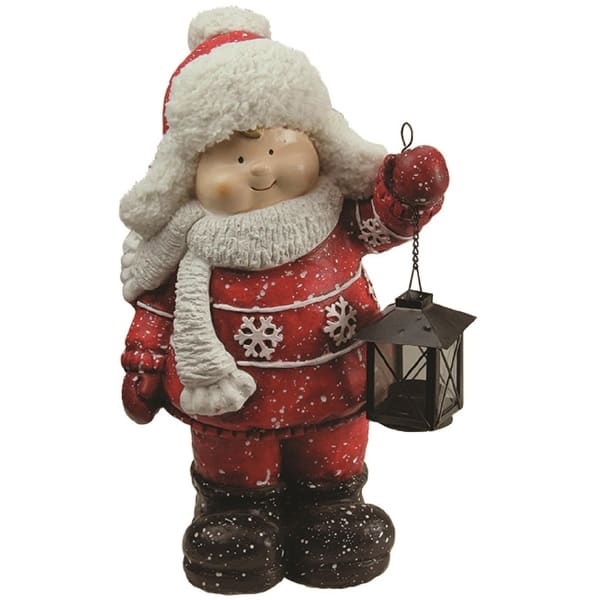 Christmas Morning Boy Holding Tealight Lantern Christmas