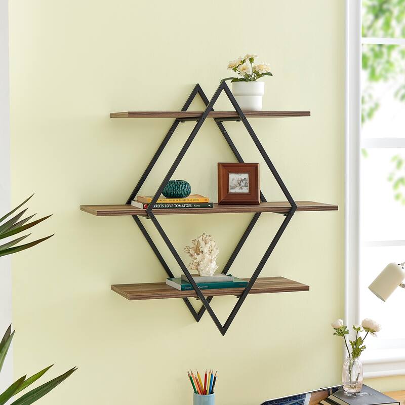 Antigua Crossed Double Diamond Shelf Unit - N/A