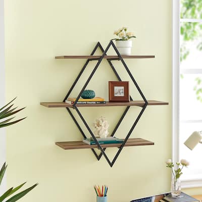 Antigua Crossed Double Diamond Shelf Unit - N/A