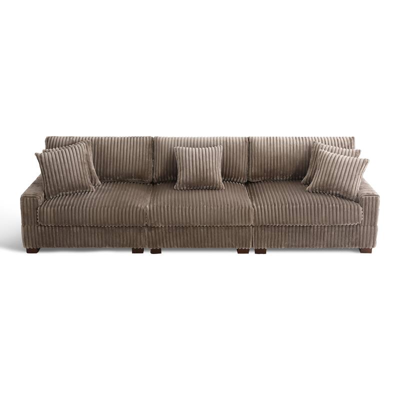 118.3" W Upholstered Sectional Modular Sofa with Pillows