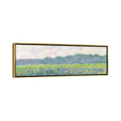 iCanvas "Field of Yellow Irises at Giverny, 1887 " by Claude Monet Framed Canvas Print