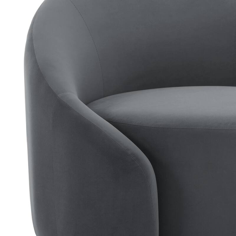 34" Wide 2 Set Velvet/ Boucle Barrel Swivel Chair
