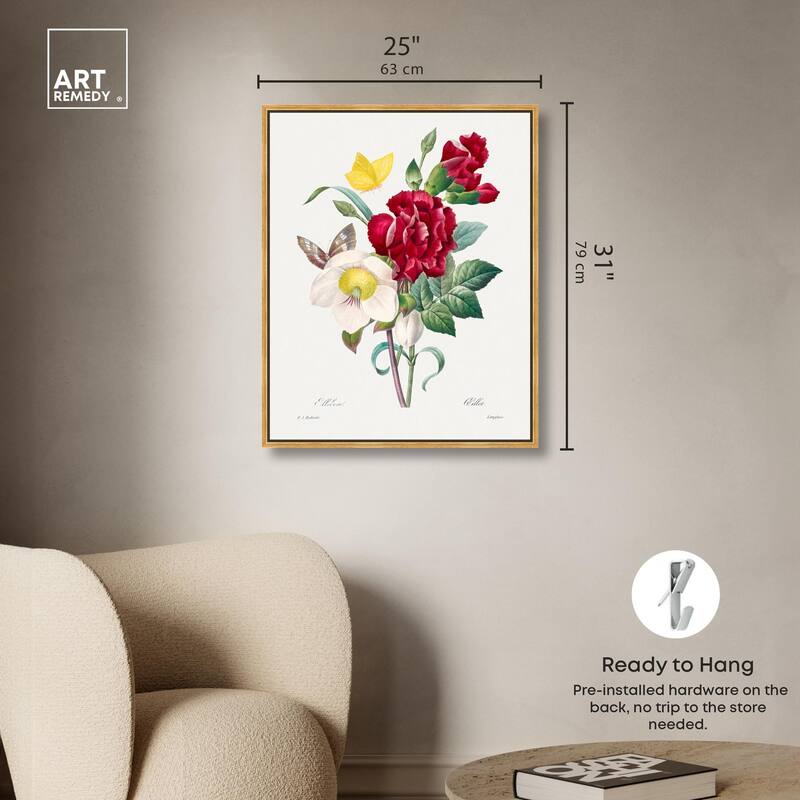 Winter Rose and Carnation Canvas by Art Remedy