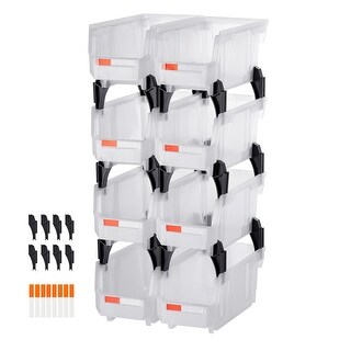 Plastic Stackable Storage Bins Eight Pack Plastic Containers For ...