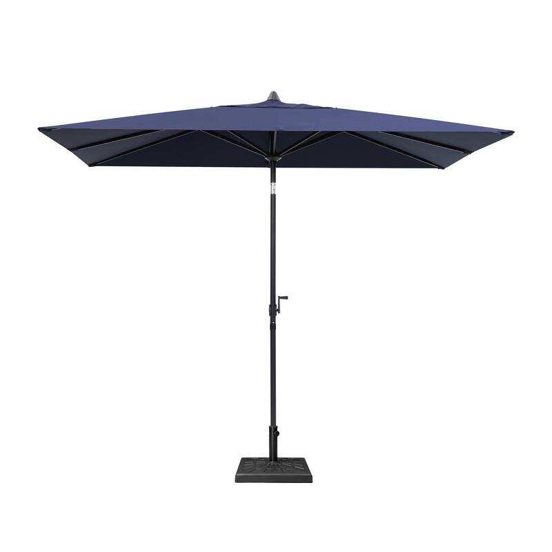 Crestlive Products 9 x 5 FT Patio Outdoor Rectangular Market Umbrella with Base
