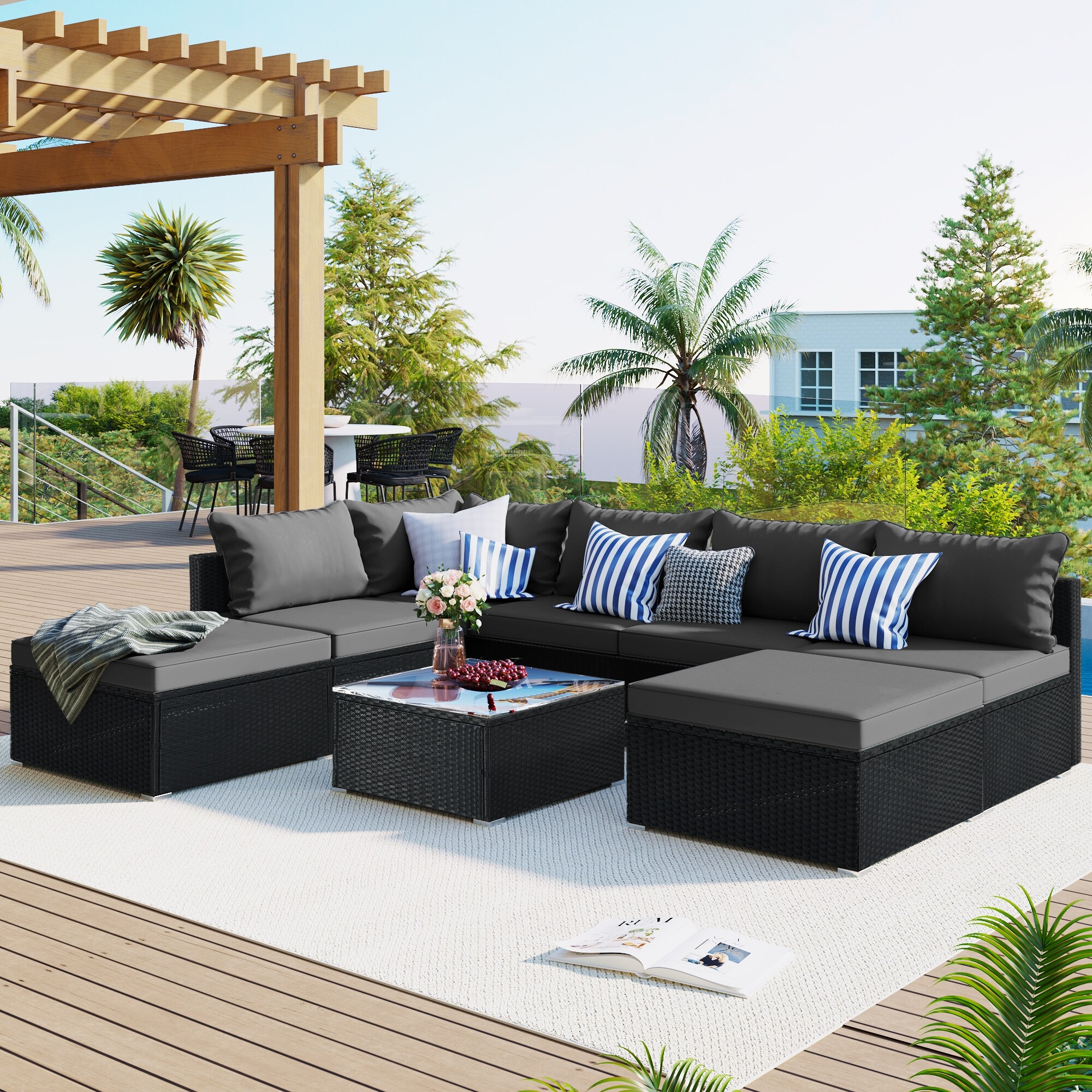 8 seater sales garden sofa set