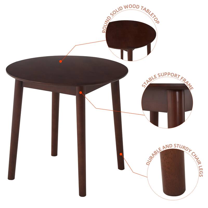 Round Table, All Solid Wood, Can Sit 2-4 People Diameter 31.5 Inches