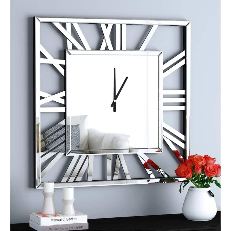Large Wall Clocks Modern Mirrored Clock - 32"Wx32"H