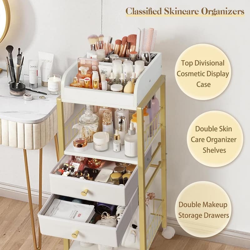 Makeup Organizer, Floor Skincare Organizers, Make Up Organizers - ‎12"D x 15"W x 31.5"H
