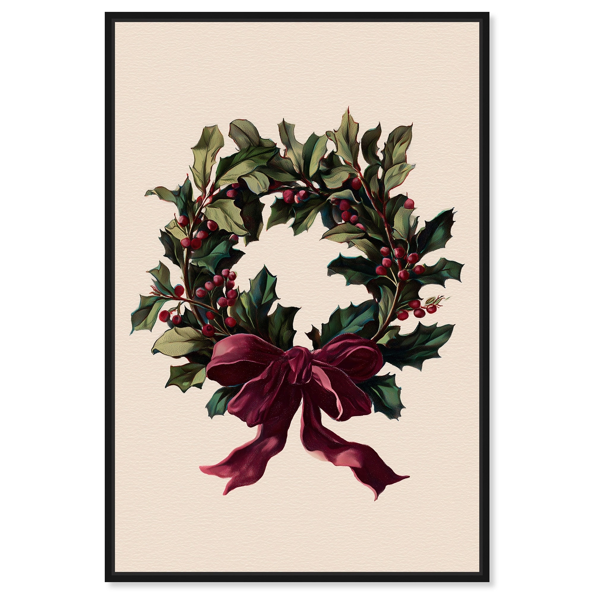 Pink Holiday Laurel II Christmas Decor Canvas Print by Art Remedy