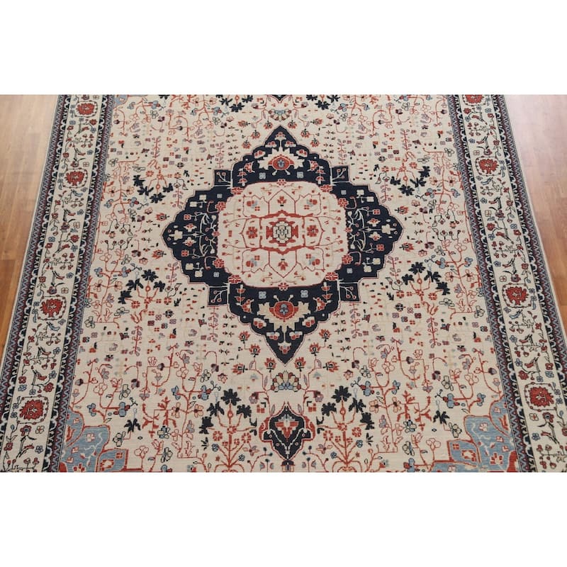 Floral Kashan Mohtasham Turkish Oriental Area Rug Wool Hand-knotted - 9'9" x 13'0"