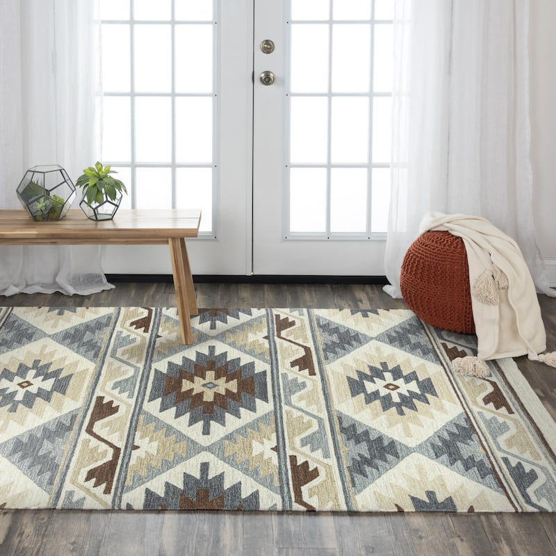 Alora Decor Sedona Southwest Geometric Hand-tufted Wool Rug