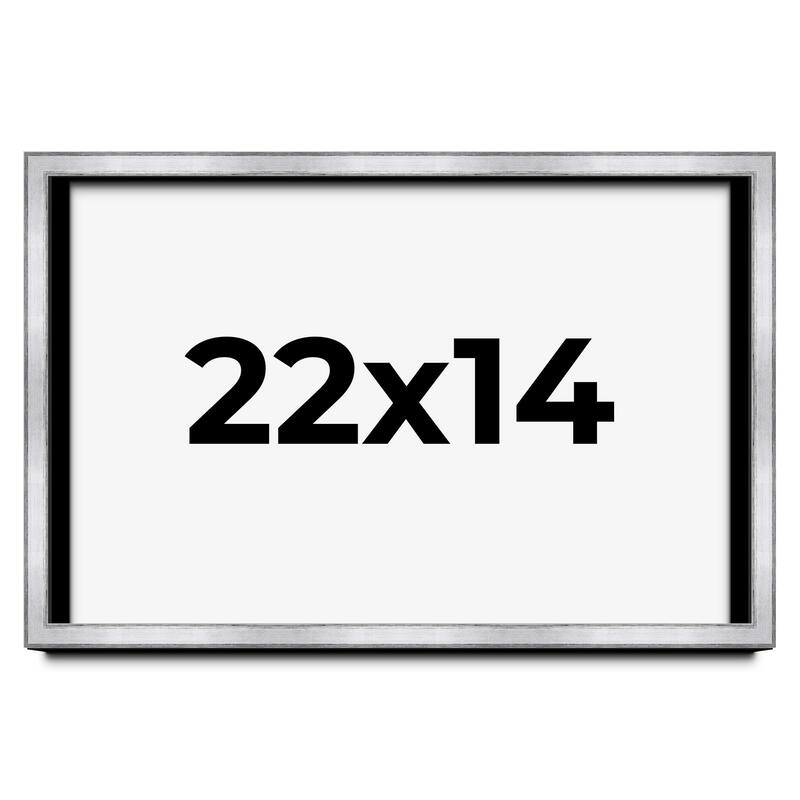 22x14 Shadow Box Frame Silver | 1.375 Inches Deep Real Wood