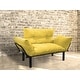 preview thumbnail 19 of 17, Modern Extra-wide Metal-legged Cushioned Splayed Loveseat Yellow