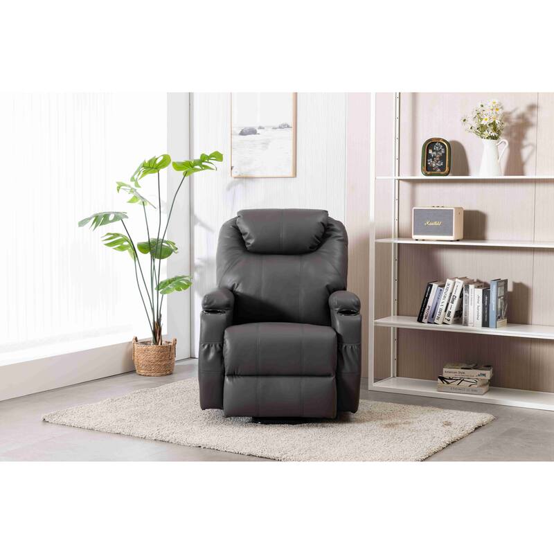 Faux Leather Power Lift Recliner Chair, Heat and Massage by Remote Control