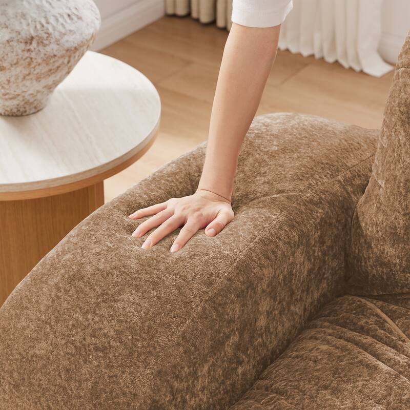 Roomfitters 2-Seater Tufted Velvet Sofa, No Assembly Boneless Cloud Couch with 32D High-Density Sponge