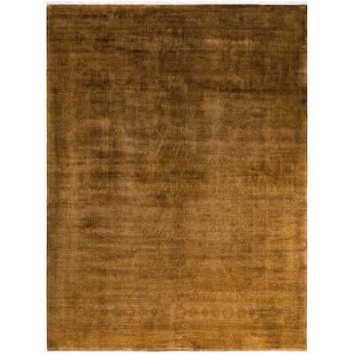 Overdyed One-of-a-Kind Hand-Knotted Area Rug - Gold - 9' 0" x 12' 0"