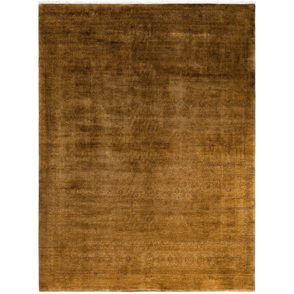 Overdyed One-of-a-Kind Hand-Knotted Area Rug - Gold - 9' 0" x 12' 0"