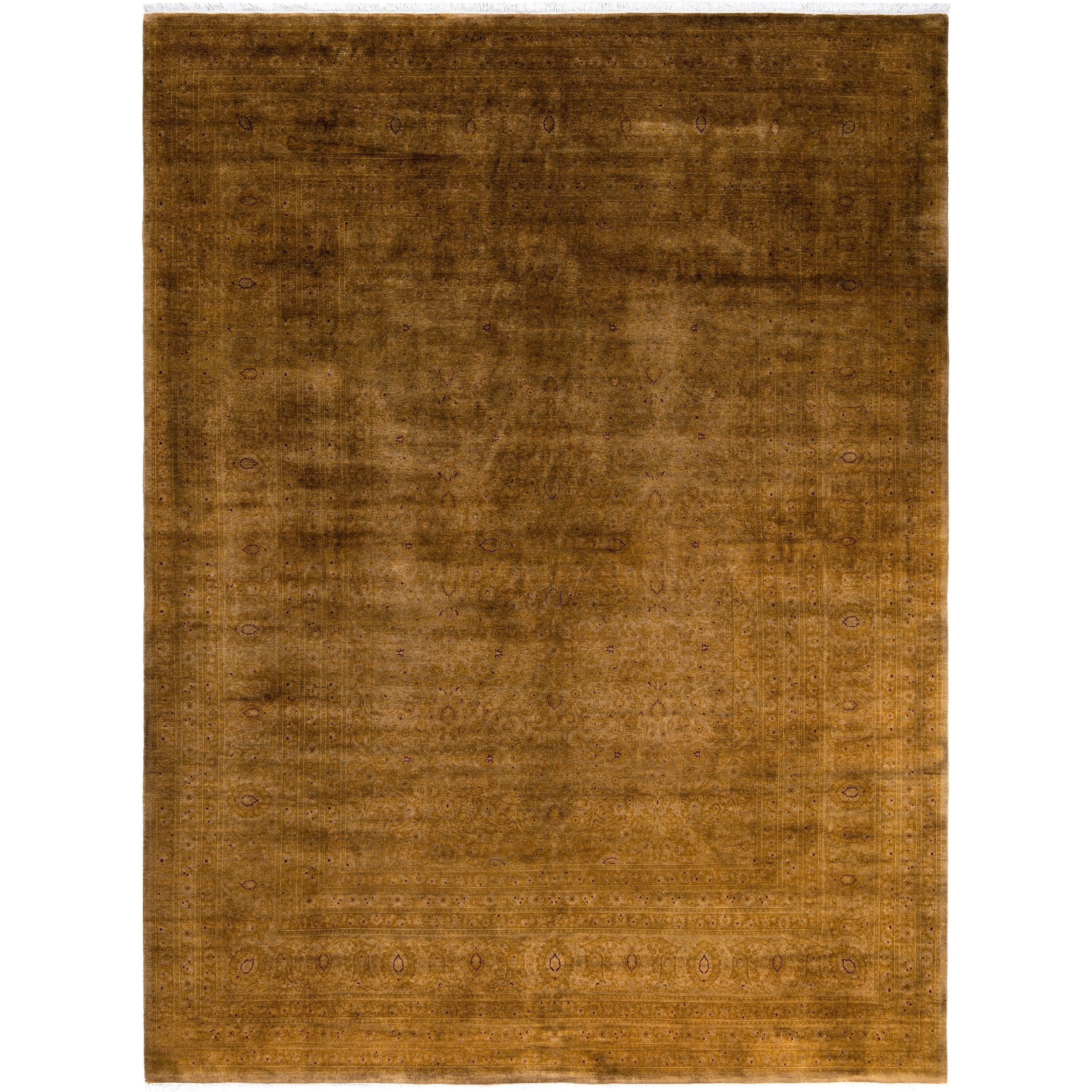 Overdyed One-of-a-Kind Hand-Knotted Area Rug - Gold - 9' 0" x 12' 0"