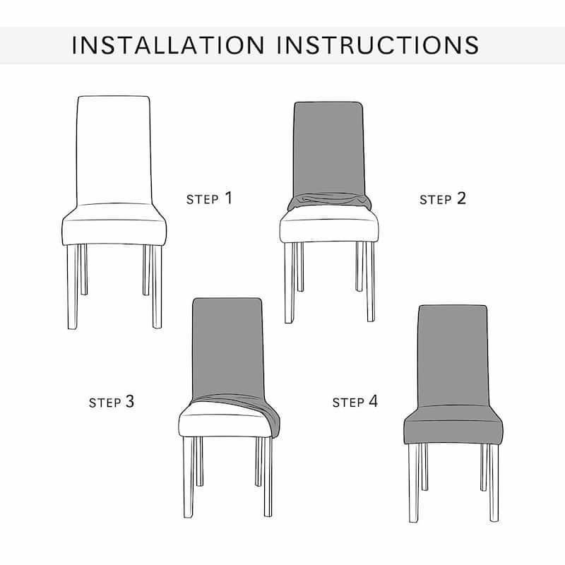 Enova Home Ultra Soft Stretch Fabric Dining Chair Slipcovers Removable Washable Furniture Protector Set of 2 - N/A