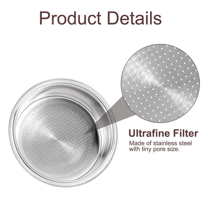 51mm Coffee Filter Basket, 1-Cup Stainless Steel Espresso Coffee Machine Bowl - Silver