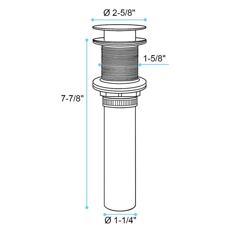 2 Pcs Bathroom Sink Drain Without Overflow, Vessel Sink Lavatory Vanity Pop Up Drain Stopper,304 Stainless Steel