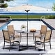 preview thumbnail 11 of 174, Patio Dining Set, Outdoor Dining Table and Chairs Set with Textilene Chairs, Adjustable Umbrella Hole for Garden, Backyard