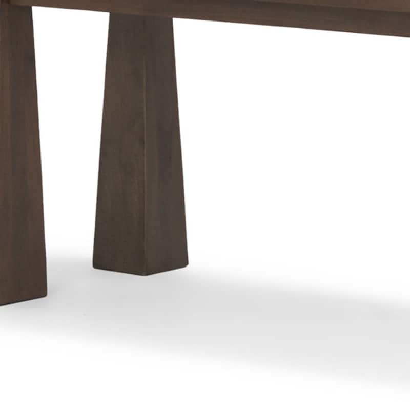 HomeRoots 60" Dark Brown Solid Wood Bench - 60 in. x 18 in. x 16 in.