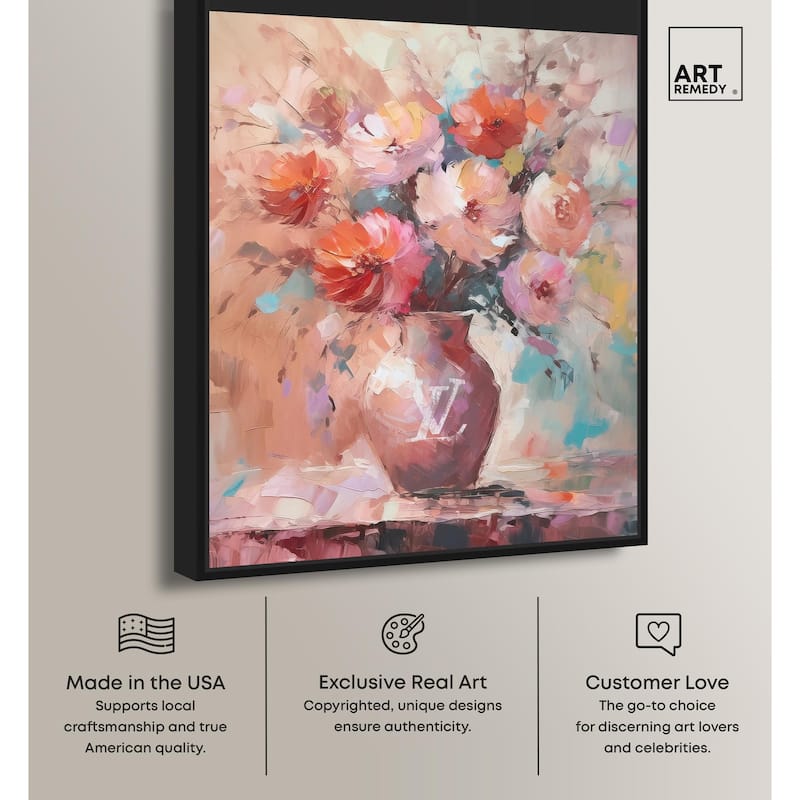 Un Jarron con flores glam Canvas by Art Remedy