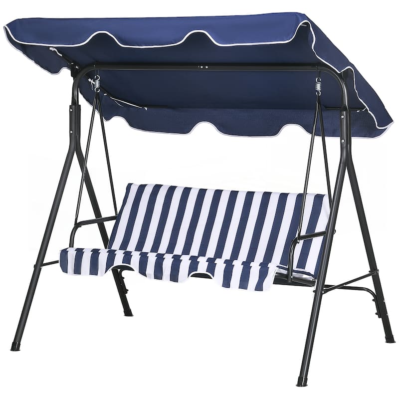 3-Seat Outdoor Patio Swing Chair with Removable Cushion