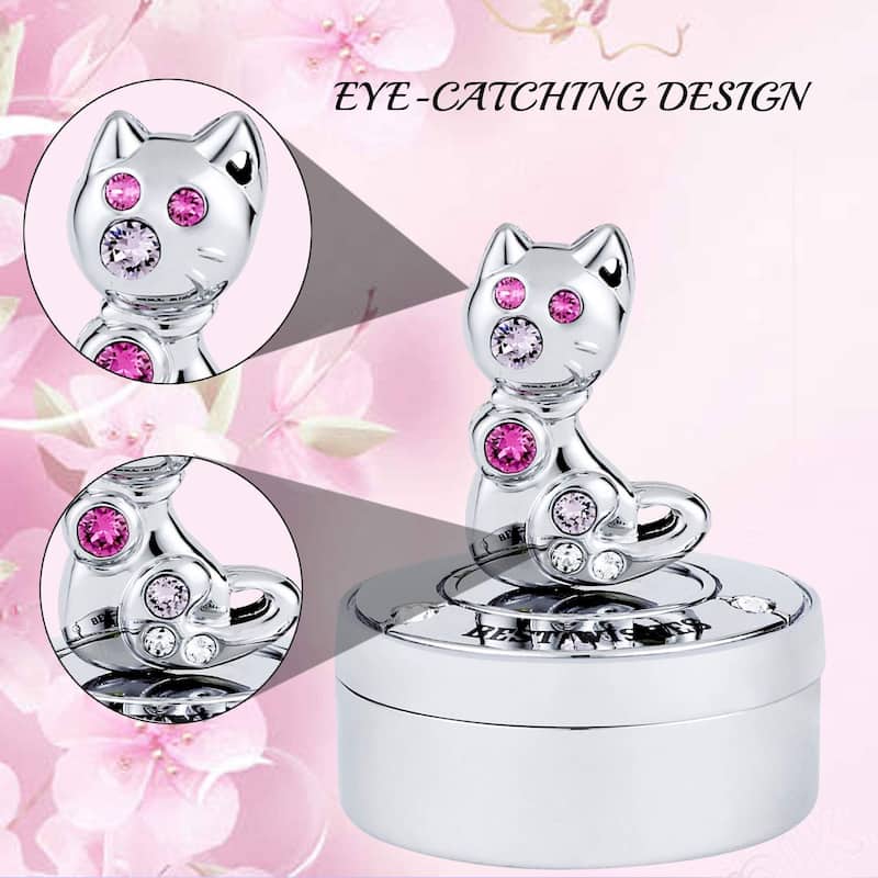 Chrome Plated Mini Silver Kitty Cat Keepsake Box by Matashi - N/A