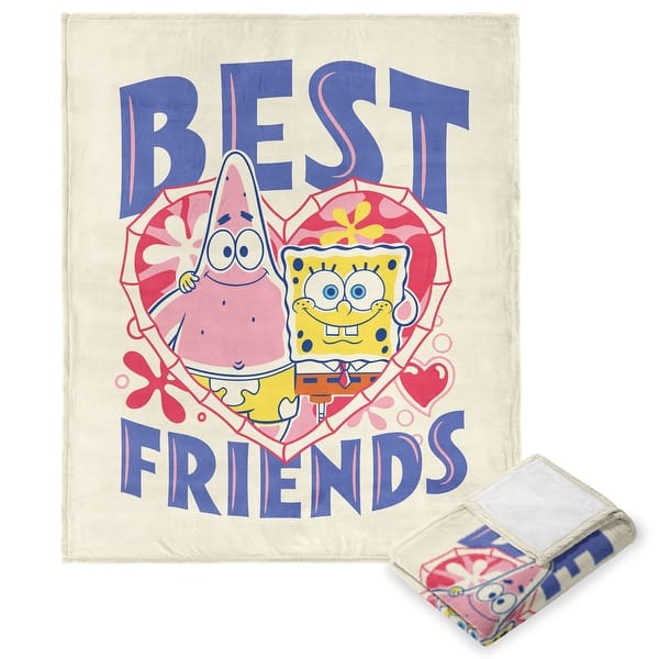 slide 2 of 5, Nickelodeon Spongebob Best Friends Silk Touch Throw Blanket