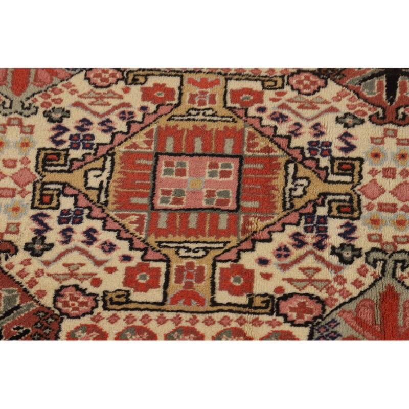 Geometric Anatolian Oriental Vintage Area Rug Hand-Knotted Wool Carpet - 6'9" X 10'0"