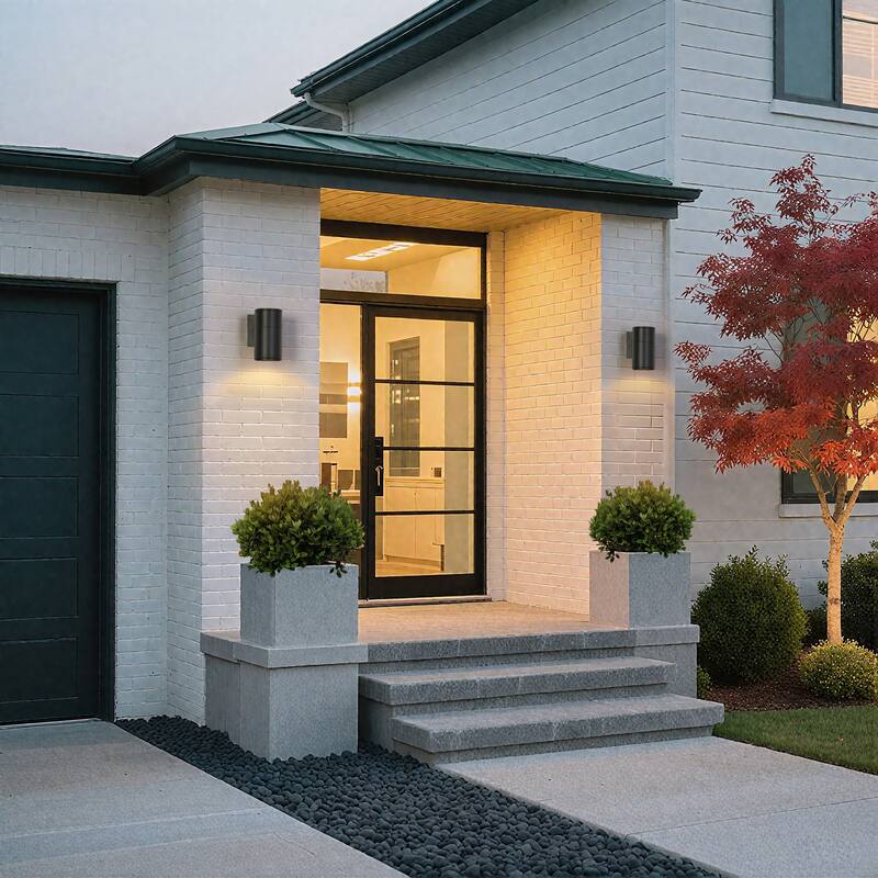 Modern Farmhouse Black 1-Light Round Wall Sconce for Residential and Commercial spaces - W 3.5" x D 6.2" x H 6.5"