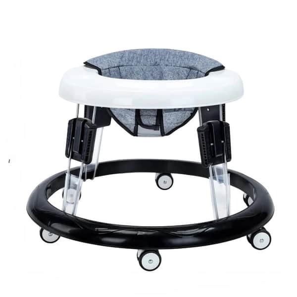 slide 2 of 9, Baby Walker with 9 Height Adjustments and 8 Universal Wheels Perfect for Toddlers - 25.6”L x 25.6”W x 16.5”H Grey