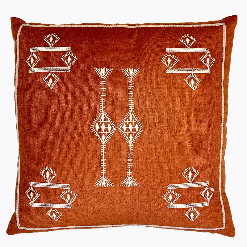 Jiti Indoor Cactus Bohemian Modern Colorful Embroidered Matka Silk Accent Square Throw Pillows Cushions for Sofa Chair 20 x 20