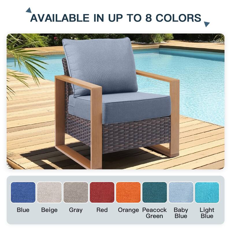 Pocassy 22"x24"x6" Inch Thick Cushions Pillows Indoor Outdoor Cushion 4 Set